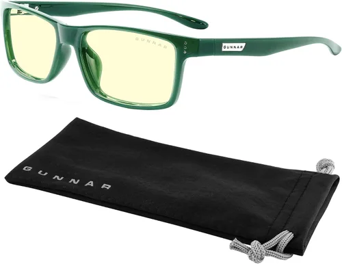Vista 3 de GUNNAR Gafas de juego – Lente ámbar de musgo vértice – Bloqueo de luz azul para aliviar los ojos secos