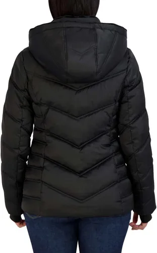 Vista 3 de Nautica Chaqueta acolchada de peso medio con capucha para mujer, capucha desmontable