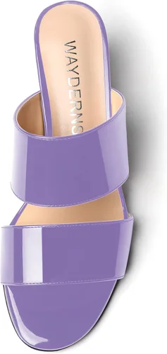 Vista 3 de WAYDERNS Sandalias de cuña de tacón bajo de dos piezas para mujer, con puntera abierta, de 2 pulgadas