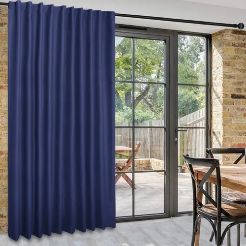 Vista 89 de DWCN Cortina opaca divisora de privacidad para puerta corrediza de patio, cortinas térmicas extra anchas con pestaña trasera y bolsillo para barra