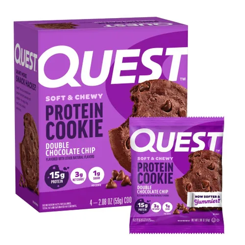 Vista 10 de Quest Nutrition Galleta de proteínas con chispas de chocolate, 15g de proteína, 1g de azúcar, 2g de carbohidratos netos, apta para ceto, alta