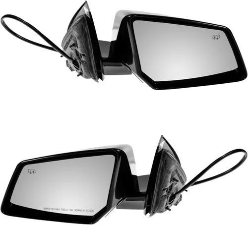 Vista 140 de TRQ Juego de conjunto de espejos laterales del conductor y del pasajero de 2 piezas con ajuste eléctrico, calefacción y memoria en negro Compatible
