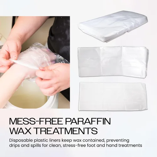 Vista 4 de 4000 unidades – Cera de parafina de Pana o revestimientos de baño de plástico para manos o pies, uso profesional o personal, 15 x 10 pulgadas