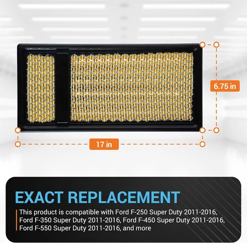 Vista 6 de BlueStars Filtro de aire de motor FA-1902 de alta capacidad de alta calidad, compatible con Ford F250 F350 F450 F550 Super Duty Powerstroke 6.7L