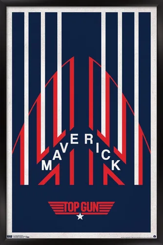 Vista 8 de Trends International Top Gun - Póster de pared de casco Maverick, 14.725 x 22.375 pulgadas, versión enmarcada de madera de granero