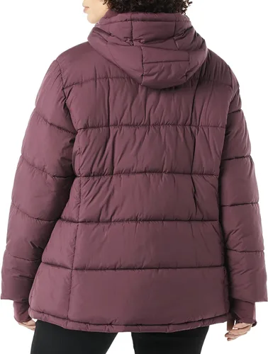 Vista 6 de Tienda Essentials - Abrigo abombado y pesado de manga larga con capucha para mujer (disponible en talla extragrande)
