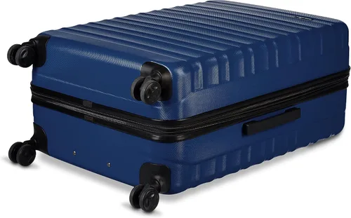 Vista 3 de Tienda Basics Equipaje de maleta expandible con ruedas rígidas, Azul marino, Spinner
