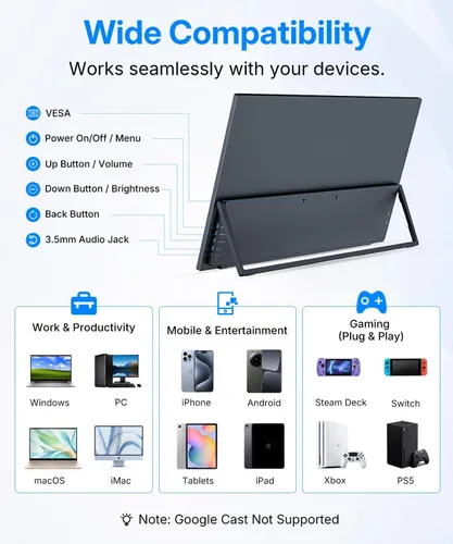 Vista 13 de Monitor portátil inalámbrico para computadora portátil, monitor portátil