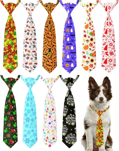 Vista 81 de PET SHOW Paquete de 10 corbatas para perros de feliz cumpleaños, XS