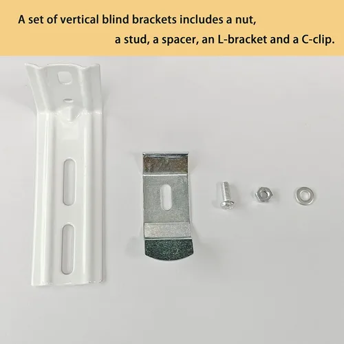 Vista 5 de 6 clips verticales para persianas verticales de 3 pulgadas de longitud para persianas verticales con ancho de barandilla de 1-1/2 pulgadas