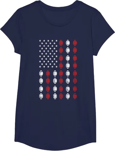 Vista 21 de Camiseta patriótica de jugador atleta del 4 de julio de fútbol americano, Negro