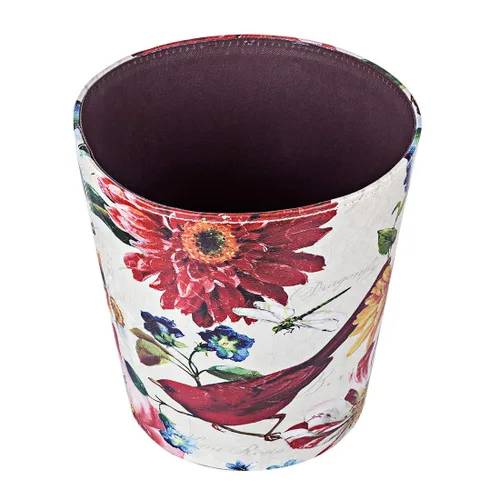 Vista 3 de Cubo de basura de cuero, cesta de basura decorativa retro, canasta de papel pequeña de capacidad de 10 L, bote de basura impermeable para baño