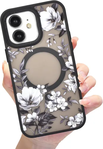 Vista 39 de Compatible con el teléfono 13 Pro - Funda magnética mate translúcida, de lujo, a prueba de golpes, magnética y con bonito patrón de flores, carcasa