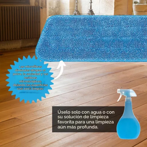 Vista 4 de Paquete de 3 cabezales de repuesto para mopa de cincha, mopas de microfibra para limpieza de suelos, mopa de pared con almohadillas lavables