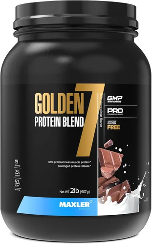 Vista 14 de Maxler Golden 7 Protein Blend - Proteína en polvo para ganancia muscular y recuperación - Polvo de proteína de fresa de 2 libras