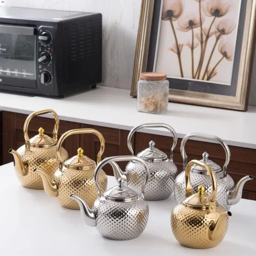 Vista 9 de SANQIAHOME - Tetera de 1200 ml con infusor, hervidor de agua de acero inoxidable, asa de elevación, tetera para agua, hervidor para inducción/gas