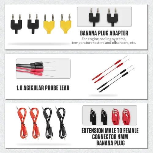 Vista 6 de BELEY Kit de cables de prueba automotriz de 104 piezas, kit de cables de prueba de multímetro de ruptura eléctrica con cables de multímetro, clips