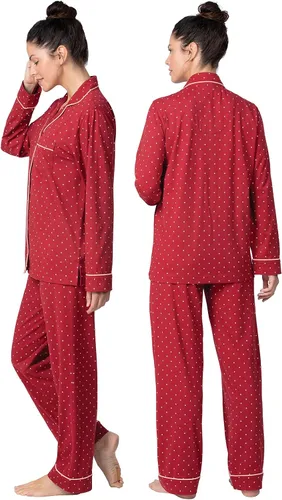 Vista 107 de PajamaGram Conjunto de pijama para mujer – Pijama para mujer, jersey novio, 100% algodón