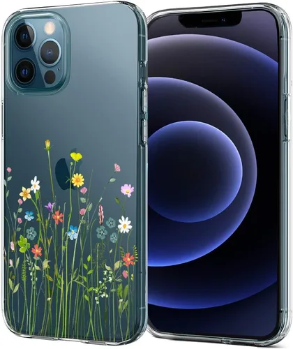 Vista 12 de Unov Funda para iPhone 12 Mini, transparente con diseño, ajuste delgado, buen agarre, funda para teléfono en relieve, cubierta protectora a prueba
