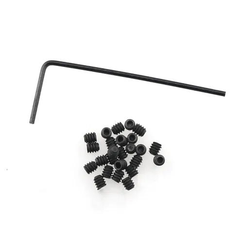 Vista 6 de Juego de 25 tornillos hexagonales de acero al carbono de 4-40 x 1/4 pulgadas con llave hexagonal, color negro