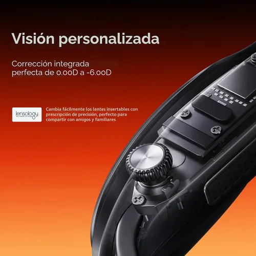 Vista 2 de Rokid Lentes AR negros Max2, pantalla micro-OLED de 215 pulgadas, FOV de 50°, brillo de 600 liendes, compatibles con teléfonos inteligentes