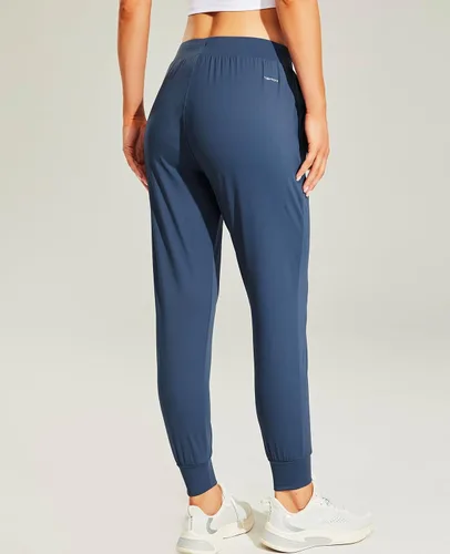 Vista 5 de Haimont Pantalones deportivos para correr para mujer con bolsillos con cremallera, ligeros, atléticos, para entrenamiento, pantalones casuales