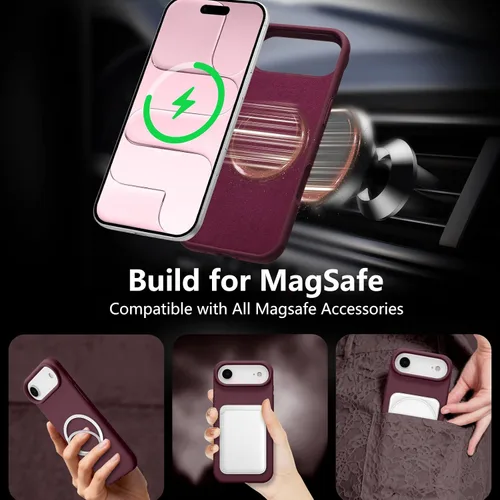 Vista 550 de Funda magnética de silicona para iPhone 13 Pro, color blanco antiguo [Compatible con Magsafe] [Forro de microfibra suave antiarañazos], funda