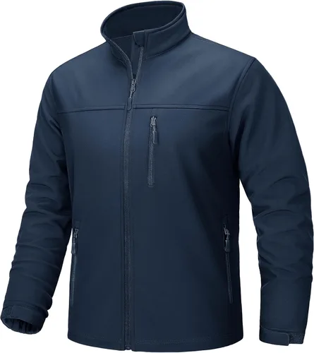 Vista 8 de TACVASEN Chaqueta ligera Softshell para hombre, con forro polar, impermeable, táctica, con cremallera, abrigo de invierno cortavientos casual