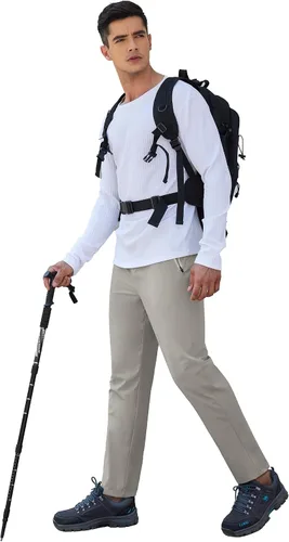 Vista 3 de COOFANDY Men's Hiking Pants Lightweight Athletic Pants Quick Dry Active Running Joggers with Zipper Pockets