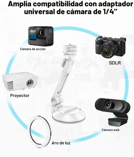 Vista 8 de AboveTEK Soporte de succión para iPad, soporte para tableta de teléfono con ventosa se adapta a tabletas de 4 a 11 pulgadas, iPad mini/aire, soporte