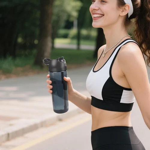 Vista 7 de Pajitas de repuesto compatibles con botella de agua de plástico transparente FreeSip de 25 onzas de Owala, paquete de 6 con 1 cepillo (negro + verde)