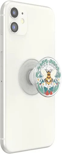 Vista 2 de PopSockets Agarre adhesivo para teléfono, soporte, soporte para teléfono, abeja, translúcido Bee Boho