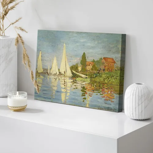 Vista 131 de wall26 Prado con álamos por Claude Monet - Arte moderno impresionista, arte en lienzo para el hogar, 12 x 18 pulgadas