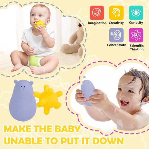 Vista 6 de Juguetes Montessori 8 en 1 para bebés de 0 a 6 meses, tarjeta blanca y negra para recién nacidos, sonajero Rainmaker para bebés, caja de pañuelos