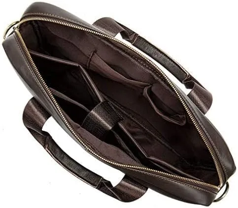 Vista 4 de Hebetag Bolso bandolera de cuero pequeño para hombre, para viajes al aire libre, negocios