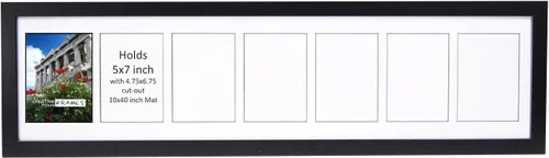 Vista 50 de Creative Picture Frames Marco de Fotos Negro con 2 Aberturas de Vidrio que Contiene Fotografías de 5 por 7 Pulgadas con Paspartú Negro de 10X12
