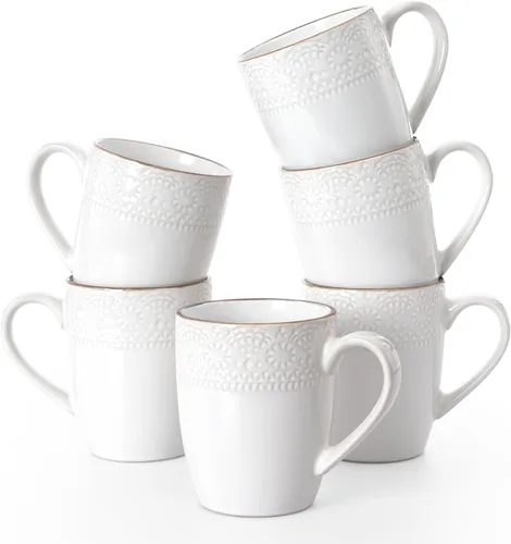 Vista 19 de famiware Venus - Tazas de café para 4, juego de tazas de 12 onzas, taza para beber con asa para café, té, cacao, leche, carbón