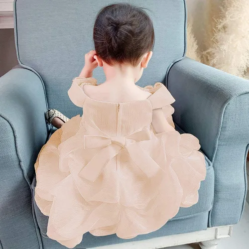 Vista 5 de Vestido de princesa con lentejuelas bordadas con hombros descubiertos y lentejuelas para niñas pequeñas, vestidos de fiesta de dama de honor