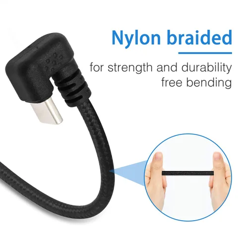 Vista 6 de Poyiccot Cable USB tipo C 3A de carga rápida, cable USB C de 180 grados, cable de carga USB C en forma de U, cable de transferencia