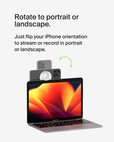 Vista 3 de Belkin Soporte para cámara MagSafe de iPhone para MacBook, Soporte para cámara de continuidad, Convierta el teléfono en una cámara web, Compatible
