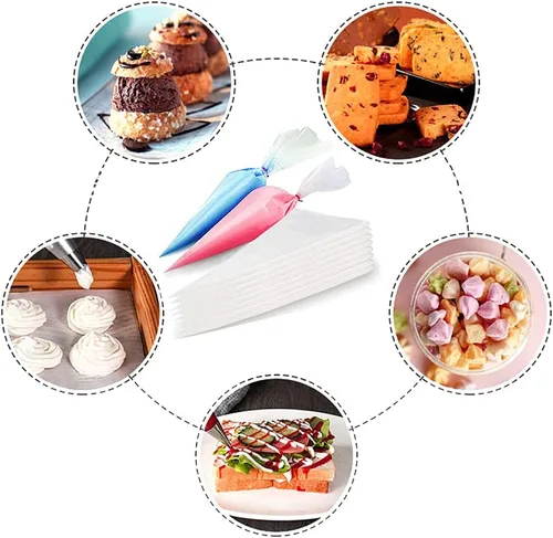 Vista 2 de 100 piezas de bolsas de tubería desechables - Bolsas de tubería sin punta Bolsas de pastelería Bolsas de glaseado para tubería Bolsas