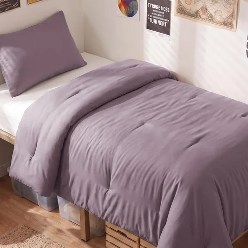 Vista 51 de CozyLux - Juego de edredón beige tamaño individual/individual XL, 2 piezas de juego de cama extra largo sólido transpirable acolchado, juego de cama