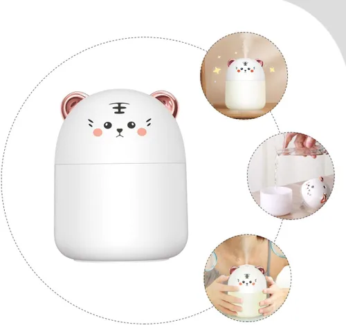 Vista 3 de Mini Cartoon Tiger USB Humidifier for Home Office Portable Compact Mist Sprayer with Quiet Operation Continuous Spray Space-saving Desktop Air