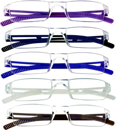 Vista 34 de VisionGlobal 2 pares de anteojos de lectura, anteojos con filtro de luz azul, anteojos de lectura para computadora para mujeres y hombres, marco
