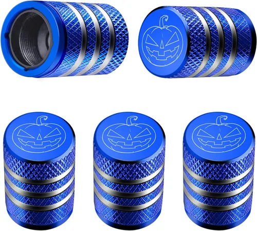 Vista 55 de Tapones para vástago de válvula de neumático, paquete de 5, tapa de aire de neumático N2, metal nitrógeno con forro de plástico, resistente a