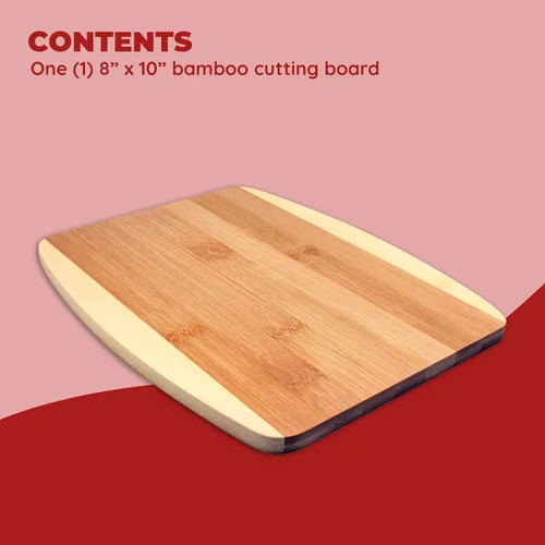 Vista 2 de Tabla de cortar de bambú – Tabla de cortar mediana de 8 x 10 pulgadas para preparación diaria Bambú duradero y sostenible Ideal para frutas