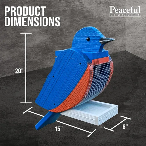 Vista 4 de Comedero para pájaros colgante al aire libre, comedero de madera con forma de pájaro de orientola con cabezal de recarga fácil, comederos