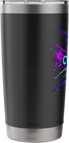 Vista 4 de Cowabunga Retro 80s 90s Nostalgia Slang Grunge Art - Vaso aislado de acero inoxidable