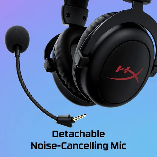 Vista 5 de HyperX Cloud Core - Auriculares inalámbricos para juegos para PC, auriculares DTS audio espacial X, almohadillas de espuma viscoelástica, marco