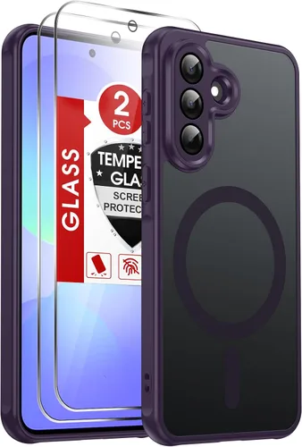 Vista 30 de LeYi Funda para teléfono Samsung-S23: protector de pantalla e imán MagSafe Púrpura